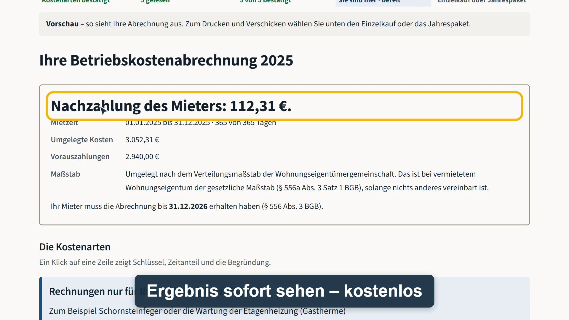 Vorschaubild zum vorhandenen Video über die Vorbereitung einer Betriebskostenabrechnung.
